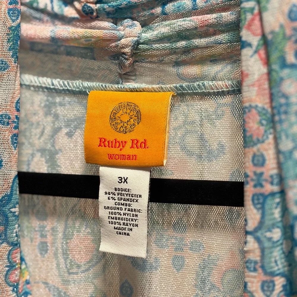 Ruby Rd. Floral Sheer Kimono - Picture 4 of 5